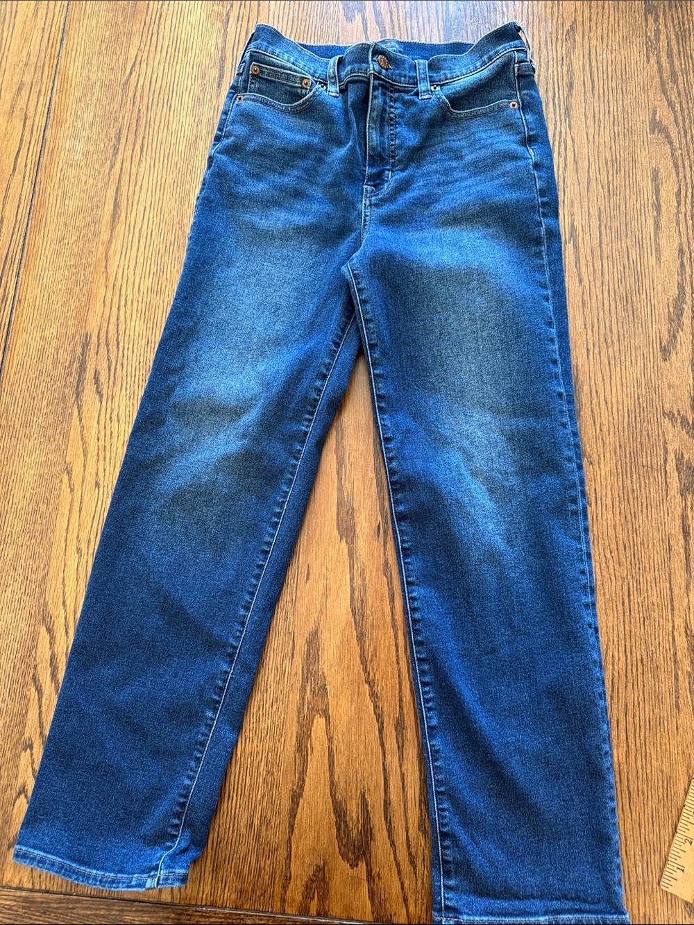 J.Crew women’s Stovepipe High Rise Crop Jeans 26 Dark Wash Straight Leg Ankle